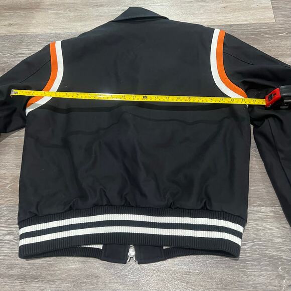 Buberry London Bomber Varsity Jacket Black and Orange Medium - Picture 10 of 13